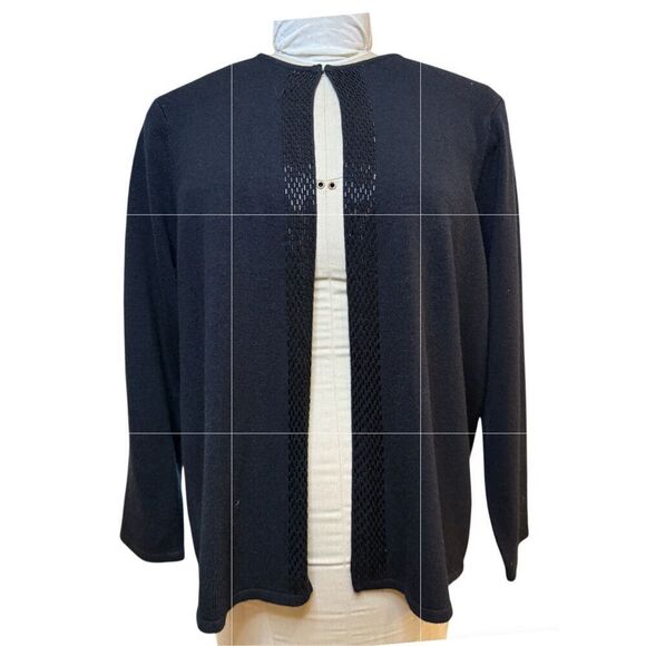 Designers Originals Beaded Cardigan Sz. XL Black Warm Cozy Elegant - Picture 7 of 9